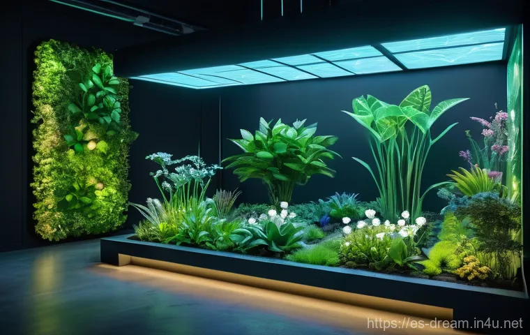 꿈의정원 글로벌 서버 동향 - **Global Community, Local Spirit Garden**
    A wide shot of a bustling "Dream Garden" where players...