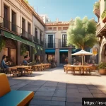 꿈의정원 성능 최적화 옵션 추천 - A detailed, vibrant scene showcasing a mid-range smartphone displaying the mobile game "Dream Garden...