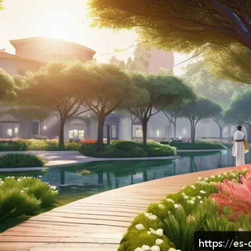 꿈의정원 메타 변화와 트렌드 - A vibrant and immersive virtual garden scene at sunset, featuring fantastical trees that change colo...